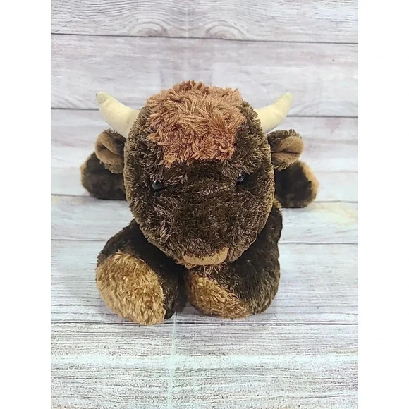 Mary Meyer Flip Flops Plush Buffalo Bison Bull Stuffed Animal Brown Floppy Soft - Picture 2 of 6